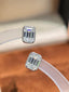 Emerald Cut Earrings - White Moissanite