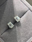 Emerald Cut Earrings - White Moissanite