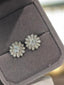 Sunflower Earrings - White Moissanite