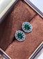 Garland Halo Earrings - Emerald Green