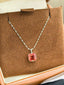 Luxe Heirloom Pendant Necklace - Mandarin Red