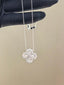 Four-Leaf Clover Pendant Necklace - White Moissanite