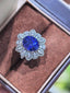 Droplet Teardrop Ring - Cornflower Blue