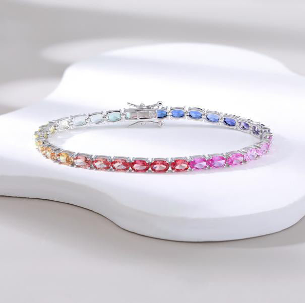 Eternity Tennis Tennis Bracelet - Rainbow Multicolor Hover Image