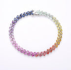 Eternity Tennis Tennis Bracelet - Yellow-Blue-Green Gradient #2