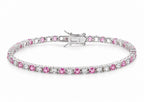 Eternity Tennis Tennis Bracelet - White-Pink Alternating