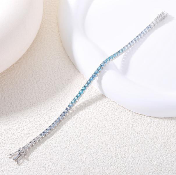 Eternity Tennis Tennis Bracelet - Blue-White Gradient