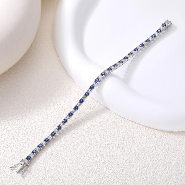 Eternity Tennis Tennis Bracelet - Blue-White Alternating