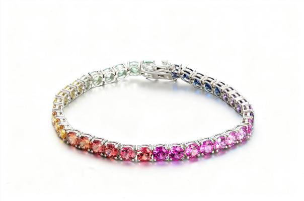 Eternity Tennis Tennis Bracelet - Rainbow Multicolor #11