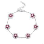 Droplet Teardrop Tennis Bracelet - Ruby Red