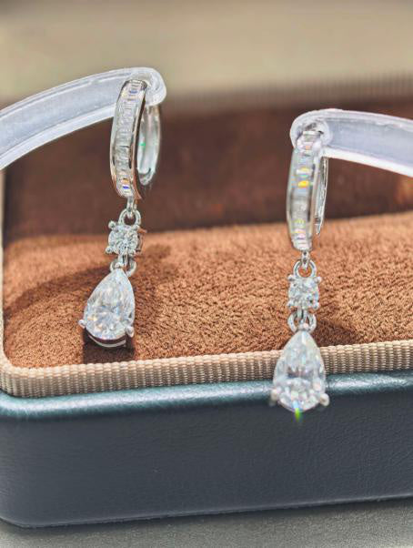 Sweetheart Earrings - White Moissanite Hover Image