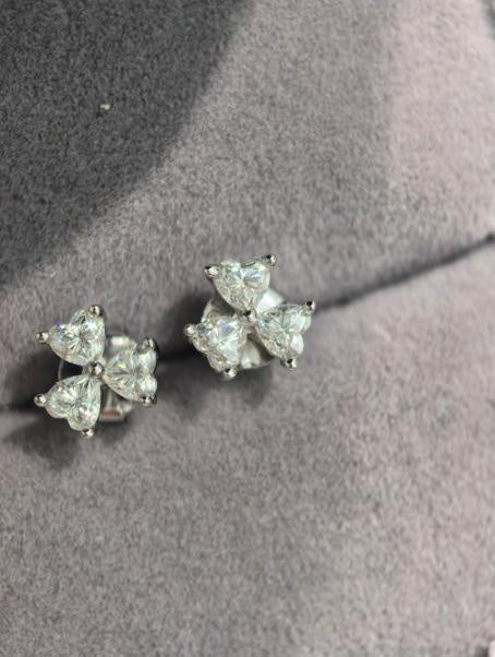 Sweetheart Earrings - White Moissanite