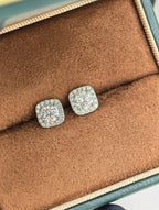 Sugar Cube Earrings - White Moissanite