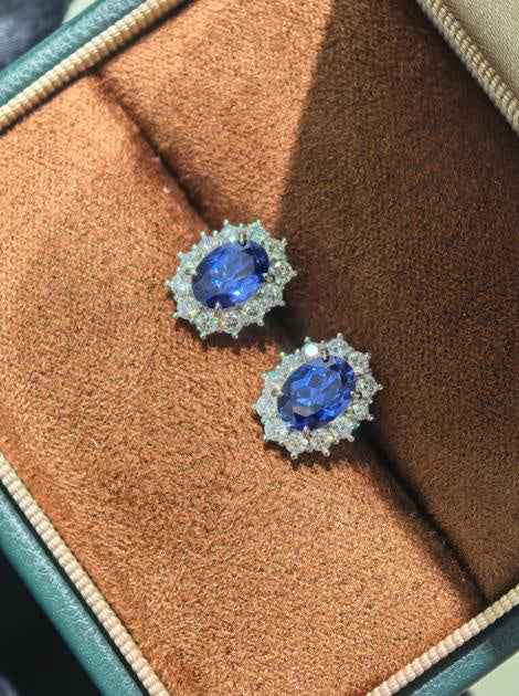 Princess Diana Earrings - Royal Blue
