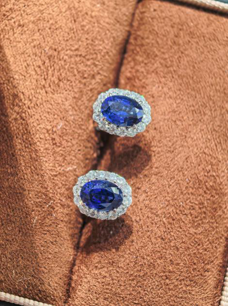 Garland Halo Earrings - Royal Blue