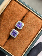 Sugar Cube Earrings - Purple Sapphire