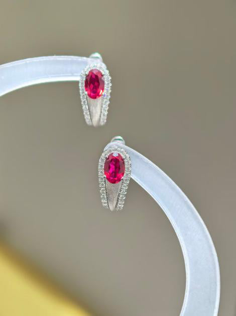 Luxe Heirloom Earrings - Pigeon Blood Red