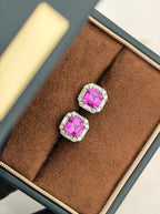 Sugar Cube Earrings - Hot Pink