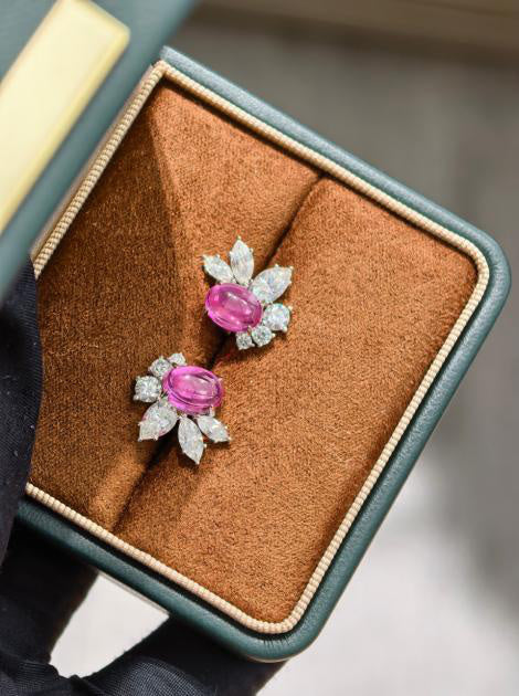 Luxe Heirloom Earrings - Pink Sapphire