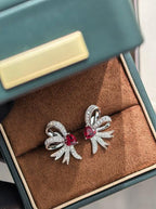 Sweetheart Earrings - Pigeon Blood Red