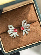 Sweetheart Earrings - 石榴红