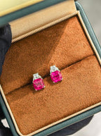 Cushion Solitaire Earrings - Classic Lustre #3