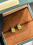 Cushion Solitaire Earrings - Classic Lustre #4