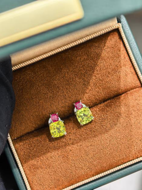 Cushion Solitaire Earrings - Classic Lustre #4