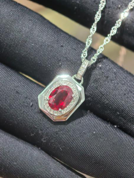 Luxe Heirloom Pendant Necklace - Pigeon Blood Red