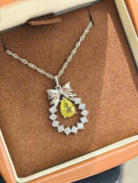 Papillon Butterfly Pendant Necklace - Canary Yellow