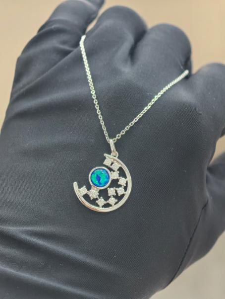 Luxe Heirloom Pendant Necklace - 蓝彩