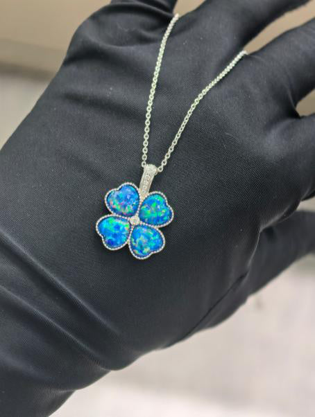 Sweetheart Pendant Necklace - 蓝彩