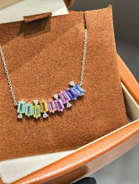 Luxe Heirloom Pendant Necklace - Rainbow Multicolor