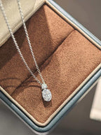 Statement Solitaire Pendant Necklace - White Moissanite