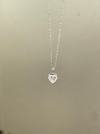 Sweetheart Pendant Necklace - White Moissanite