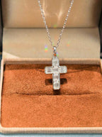 Emerald Cut Pendant Necklace - White Moissanite