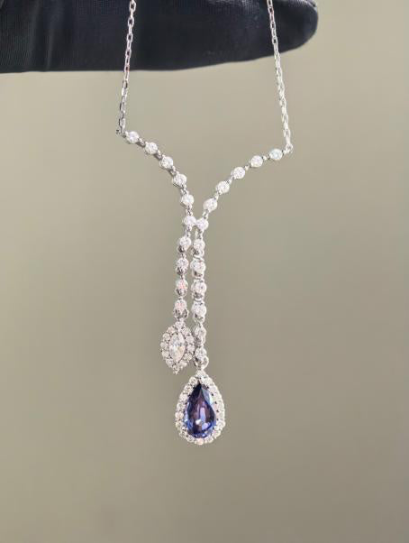 Tears of the Siren Pendant Necklace - Cornflower Blue