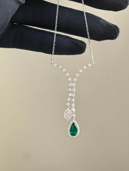 Tears of the Siren Pendant Necklace - Emerald Green