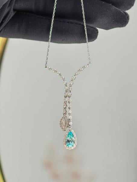Tears of the Siren Pendant Necklace - Paraiba Blue