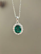 Garland Halo Pendant Necklace - Emerald Green