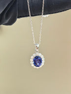 Garland Halo Pendant Necklace - Royal Blue