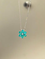 Droplet Teardrop Pendant Necklace - Paraiba Blue