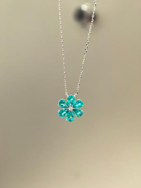 Pink Lab Created Gemstone Droplet Teardrop Moissanite Pendant Necklace Pear Cut 4*6 Main Image