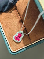 Luxe Heirloom Pendant Necklace - Pigeon Blood Red