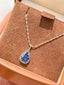 Droplet Teardrop Pendant Necklace - Royal Blue