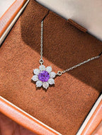 Sunflower Pendant Necklace - Purple Sapphire