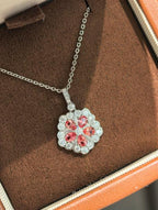 Droplet Teardrop Pendant Necklace - Sunset Orange