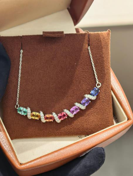 Luxe Heirloom Pendant Necklace - Rainbow Multicolor
