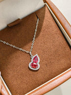Luxe Heirloom Pendant Necklace - Pigeon Blood Red
