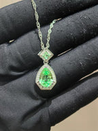 Droplet Teardrop Pendant Necklace - Mint Green